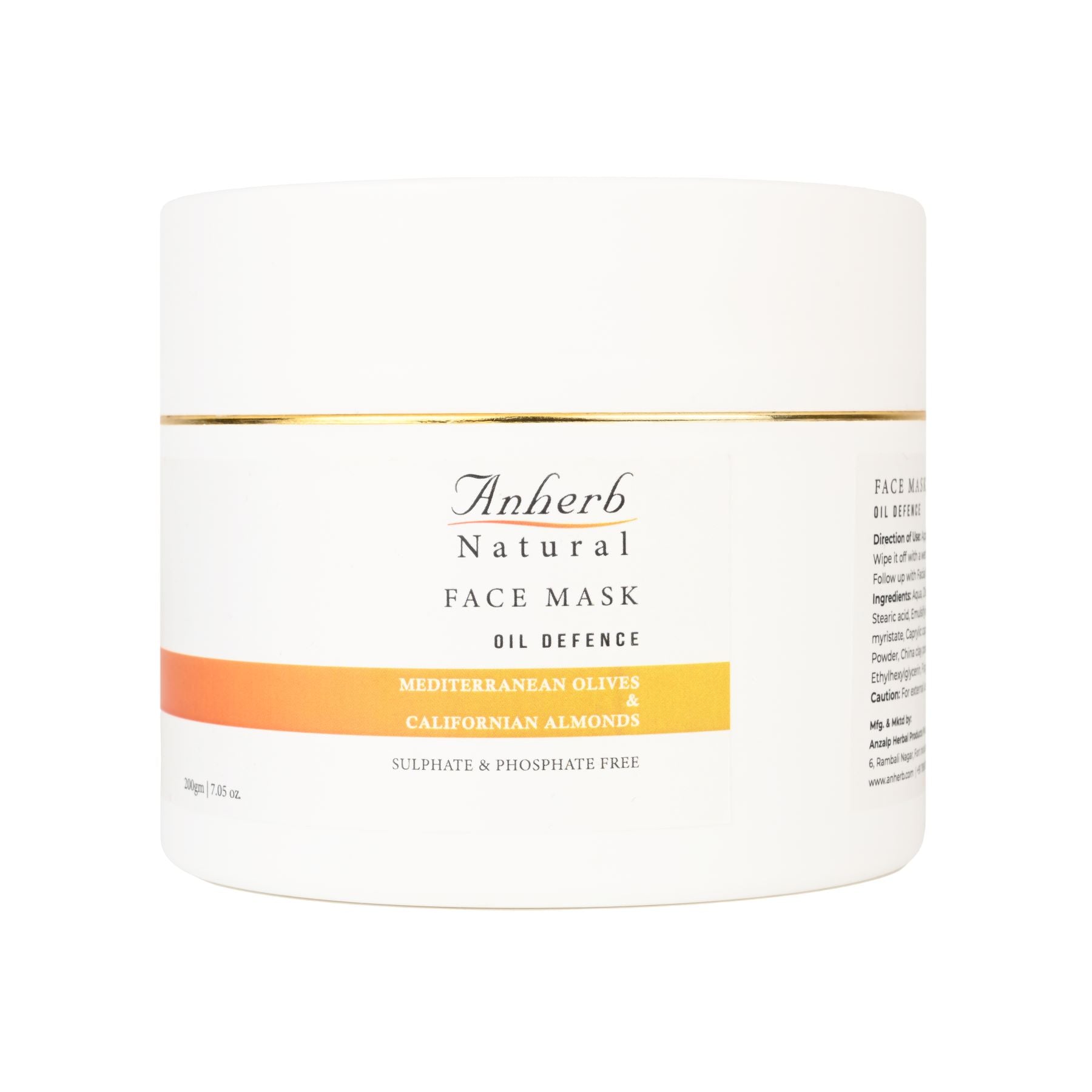 Anherb Natural Oil Defence Face Mask | Tailored for Oily and Combination Skin | Enriched with Vitamin-E | 200g