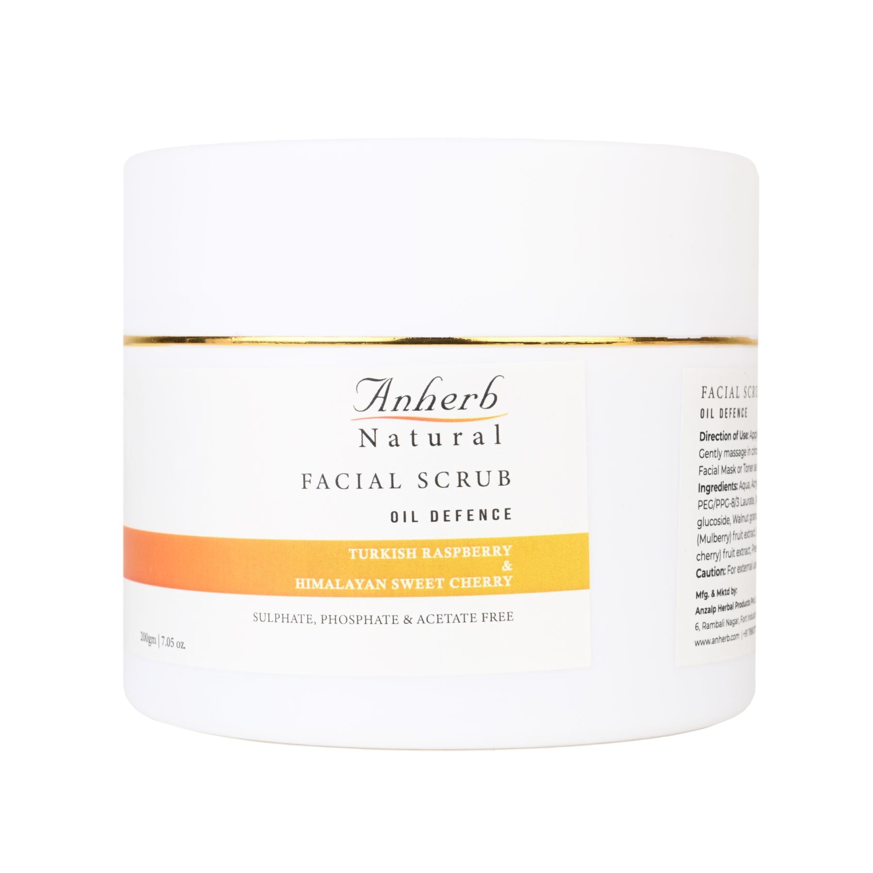 Anherb Natural Oil Defence Facial Scrub With Turkish Raspberry & Himalayan Sweet Cherry For Control Oil + Removing Impurities