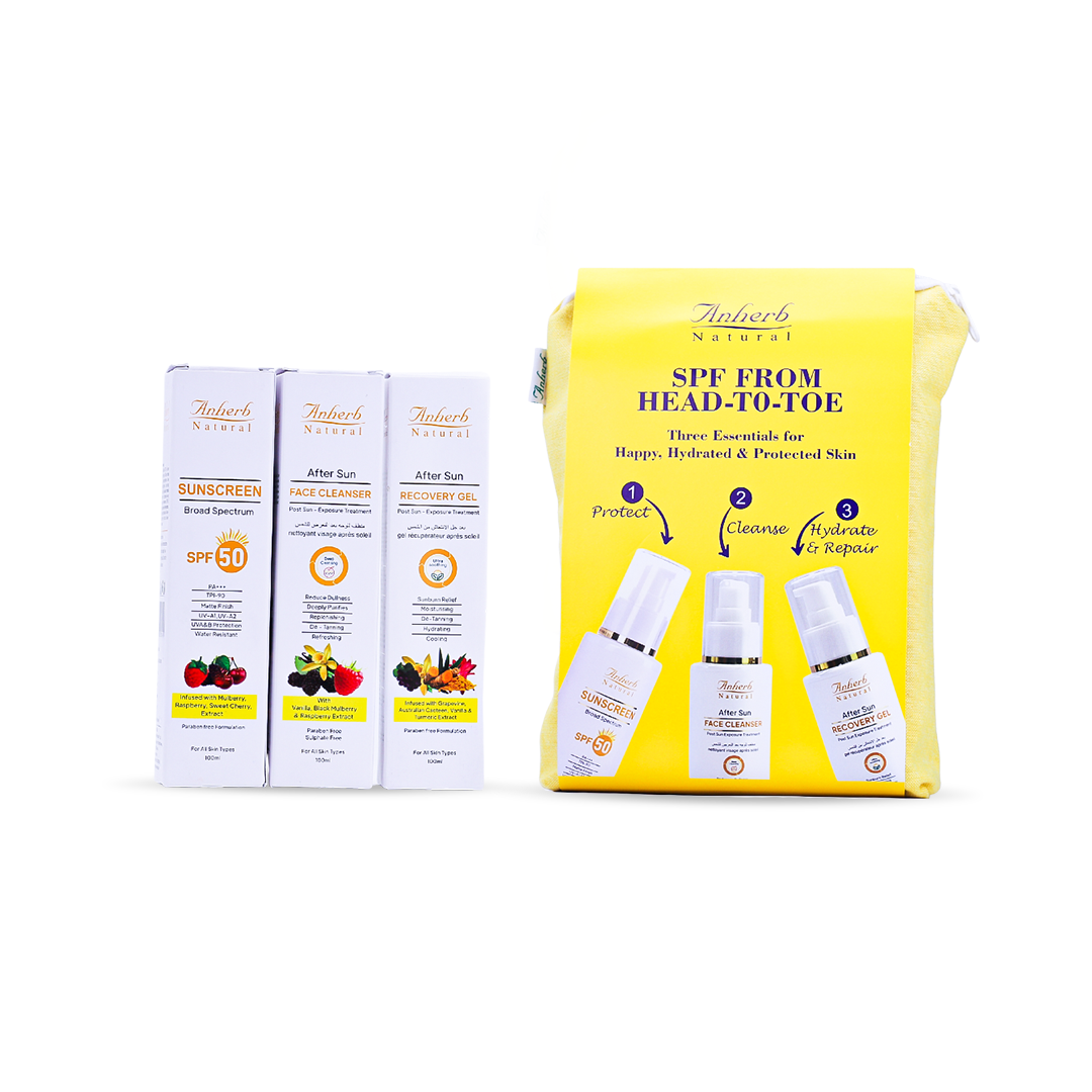 Anherb Natural Daily Sun Protection Sun Care Combo | Pack of 3 | UV - A &amp; UV - B Protection | Paraben Free Formulation | 100 gm each