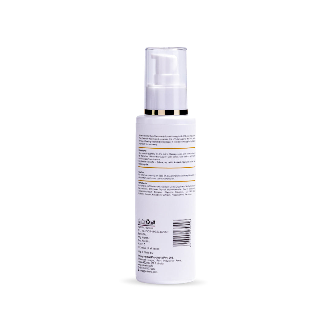 Anherb Natural After Sun Face Cleanser | Paraben Free | Wash For Brighter And Glowing Skin | All Skin Types | 100 ml