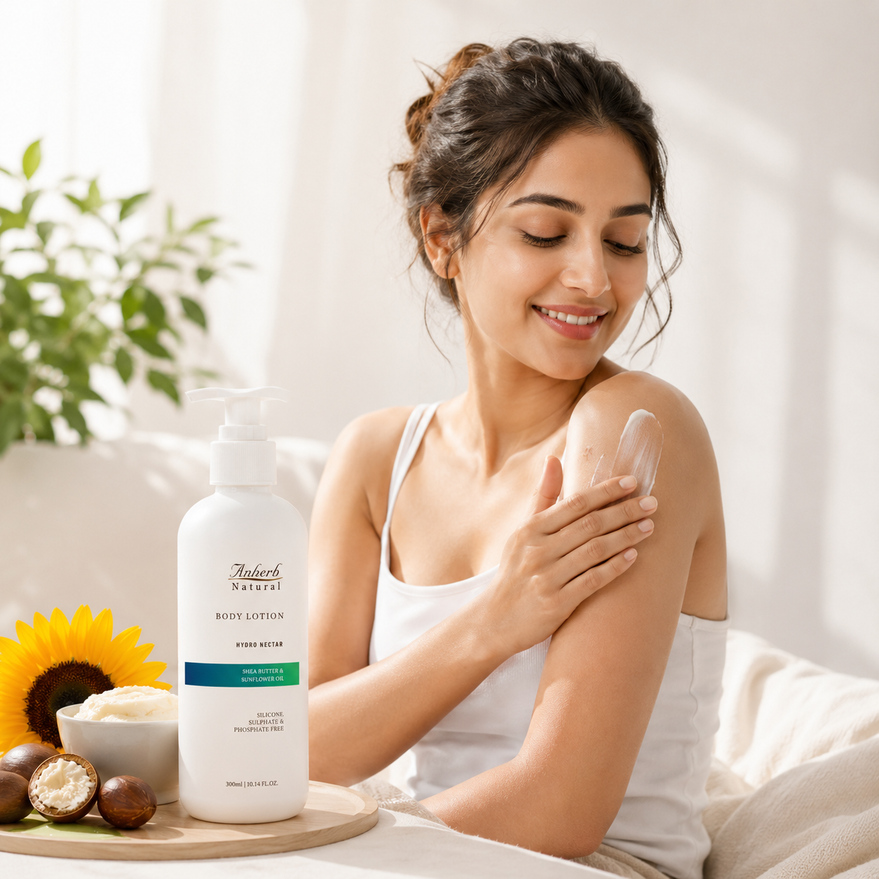 Anherb Hydro Nectar Body Lotion | Deep Hydration Body Moisturizer with Shea Butter & Vitamin E | 300ml