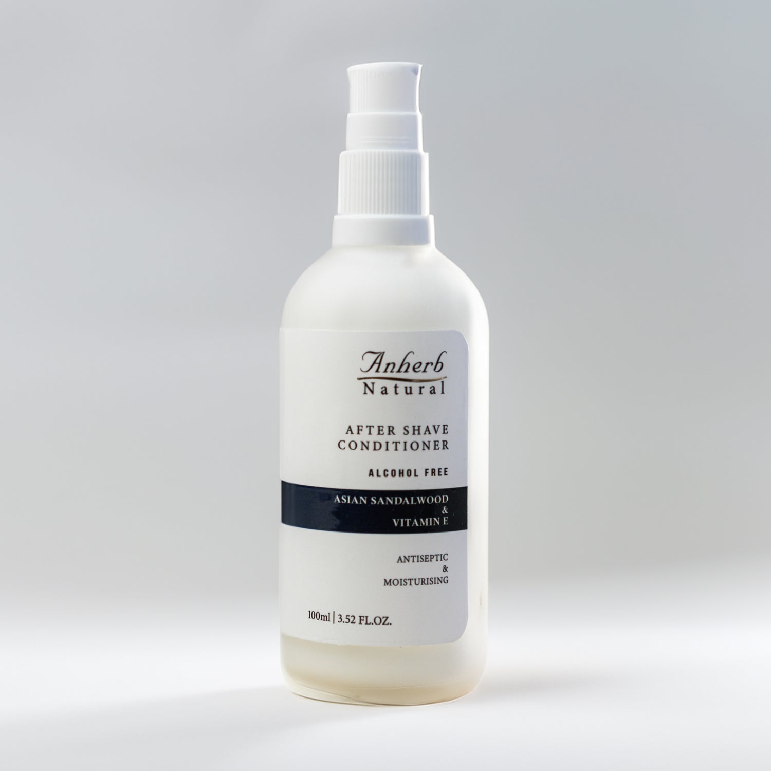 Anherb Natural Premium After Shave Conditioner - 100ml | Asian Sandalwood & Vitamin E Formula | Alcohol-Free, Antiseptic, Anti-Inflammatory