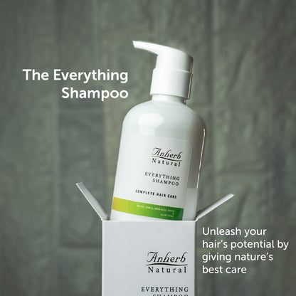 Anherb Natural Everything Shampoo - 300ml | Olive, Amla, Shikakai, Neem, Aloe Vera Blend