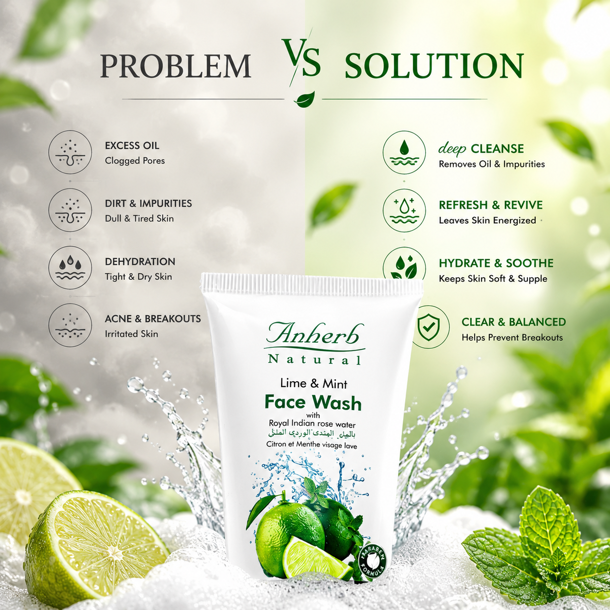 Face Wash - Lime & Mint - 100ml