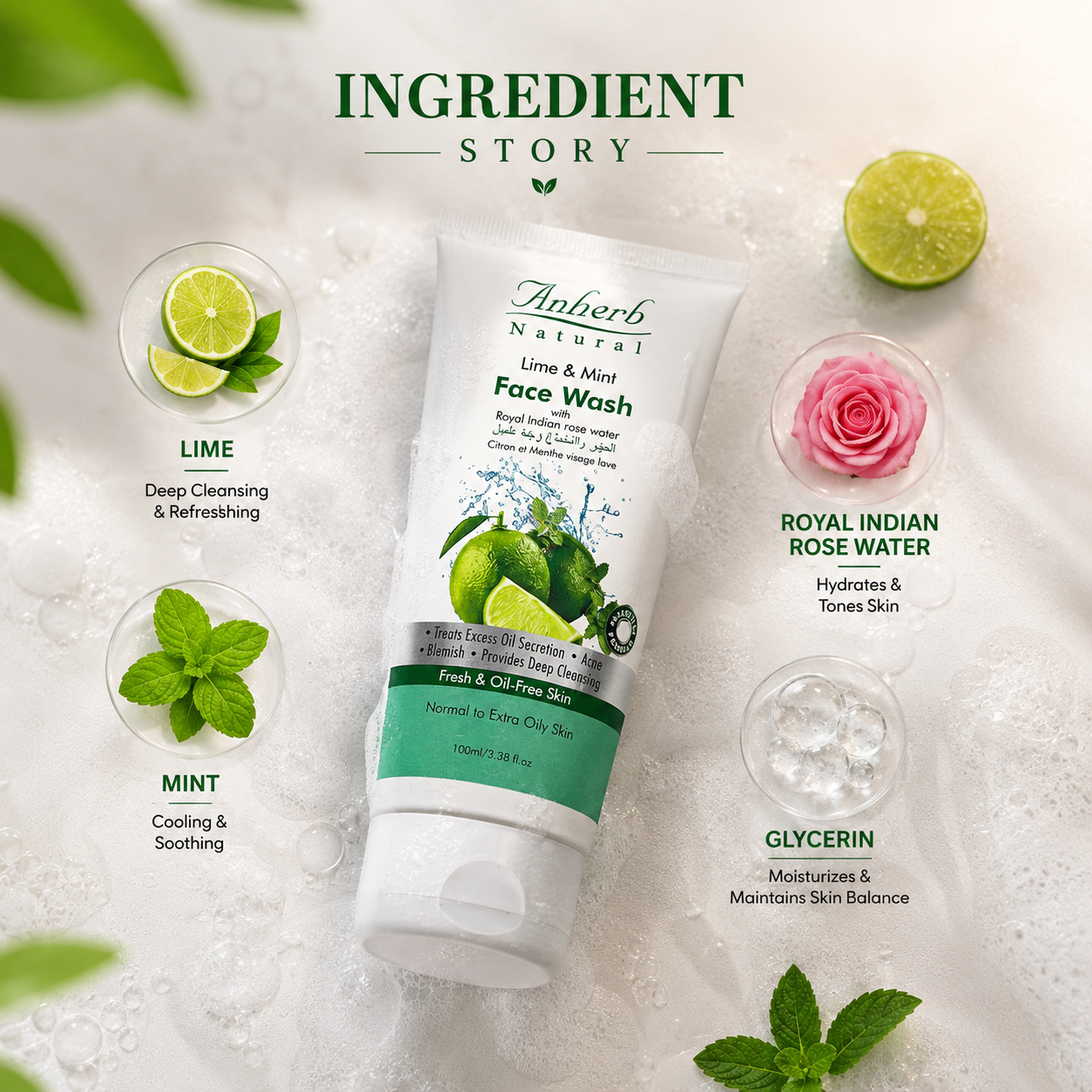Face Wash - Lime & Mint - 100ml