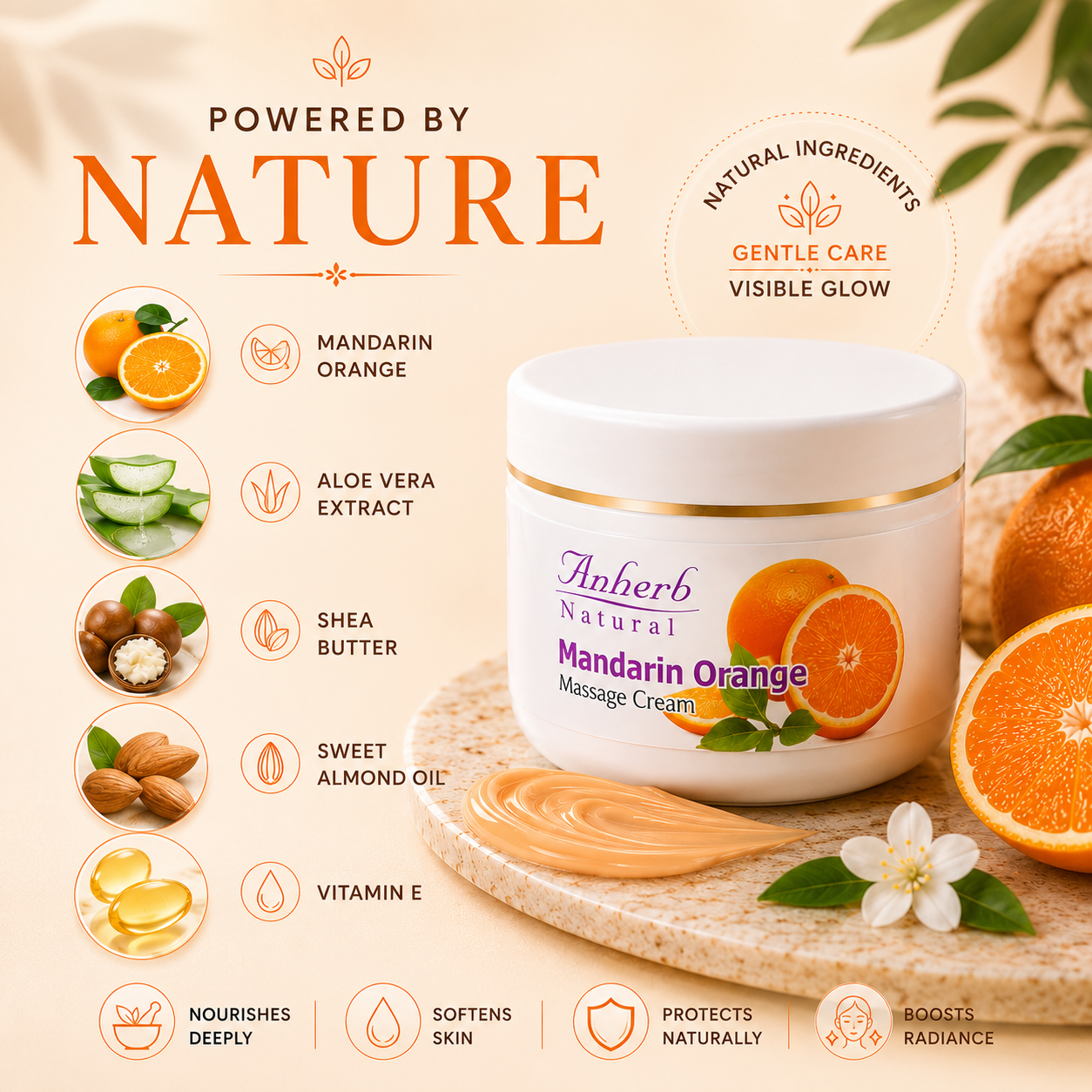 Mandarin Orange massage cream - 250gm