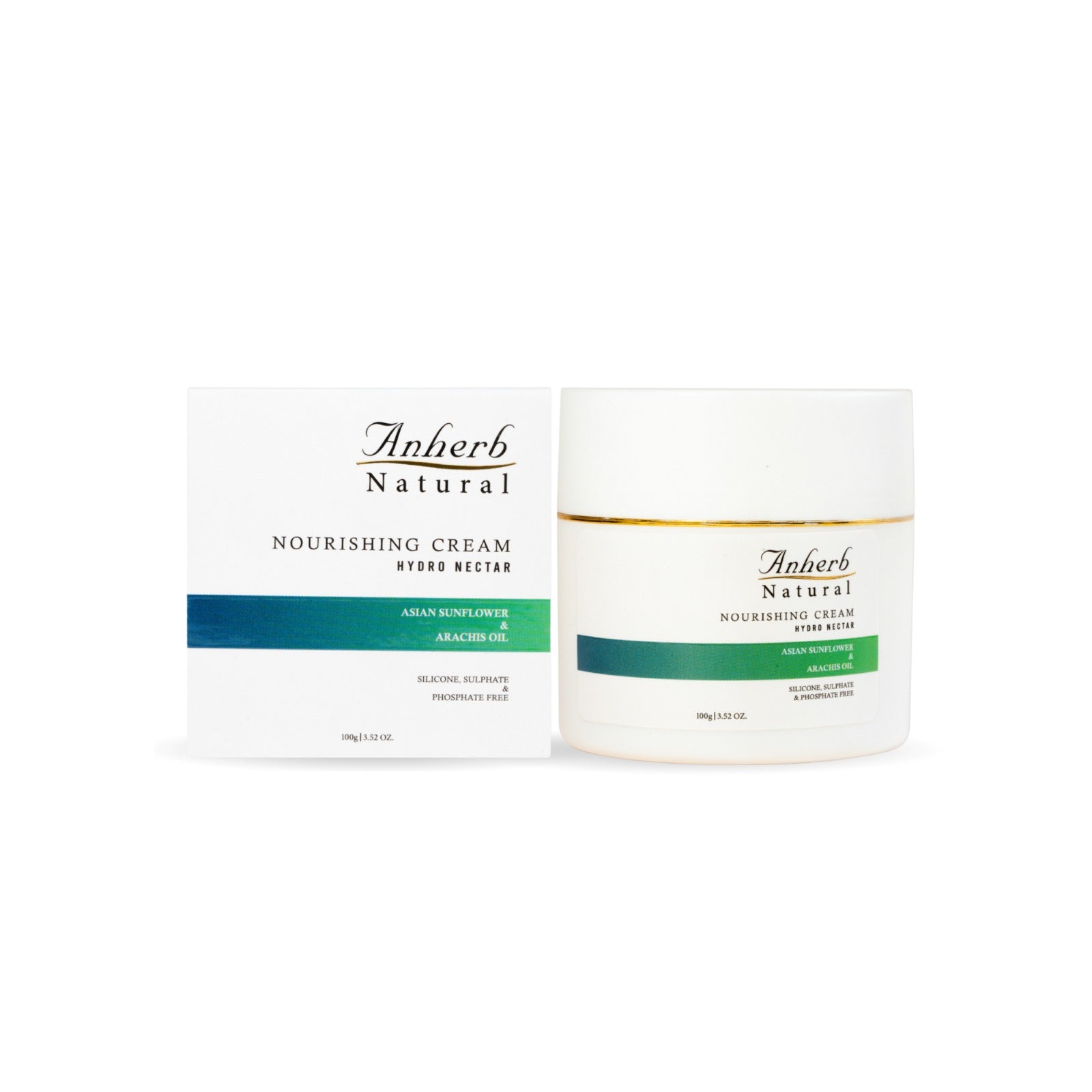 Anherb Natural Hydro Nectar Nourishing Cream - 100g | Sunflower Oil, Arachis Oil, Milk, Honey & Shea Butter