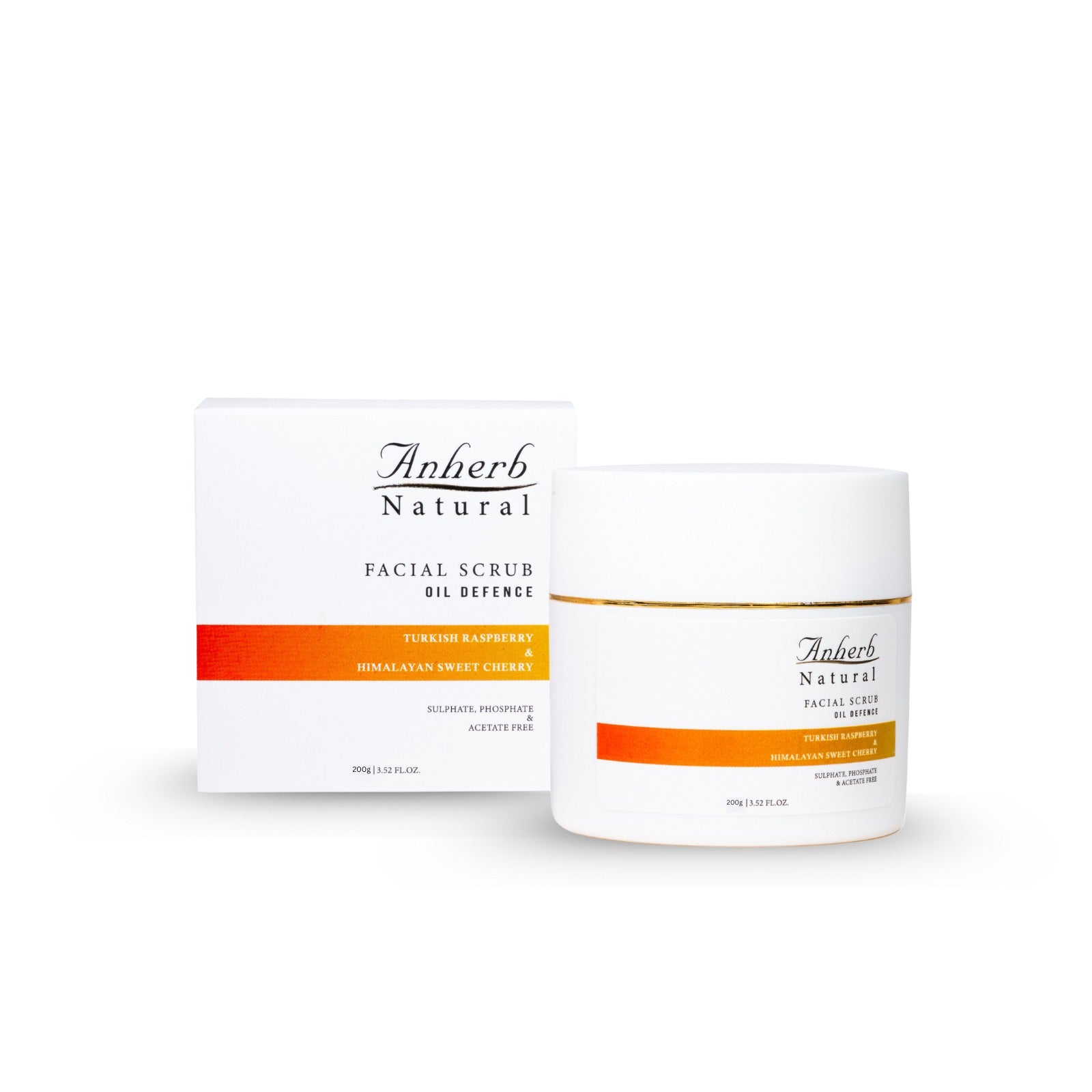 Anherb Natural Oil Defence Facial Scrub With Turkish Raspberry & Himalayan Sweet Cherry For Control Oil + Removing Impurities