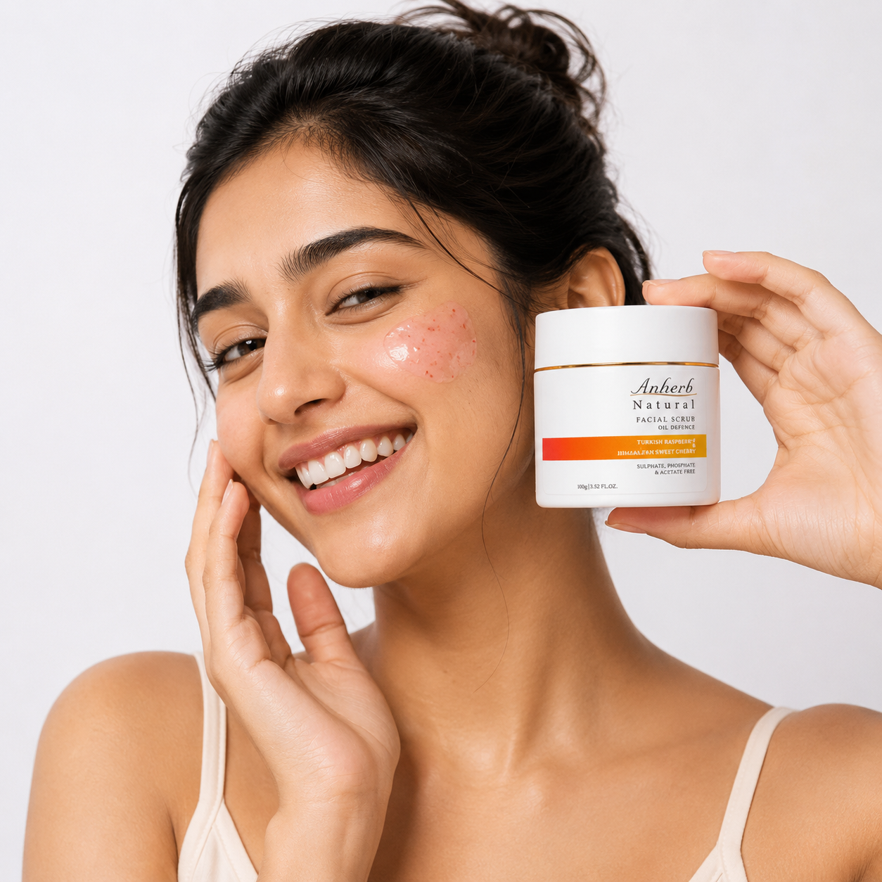 Anherb Oil Defence Face Scrub | Exfoliating Face Scrub for Oily & Combination Skin | Turkish Raspberry & Himalayan Sweet Cherry