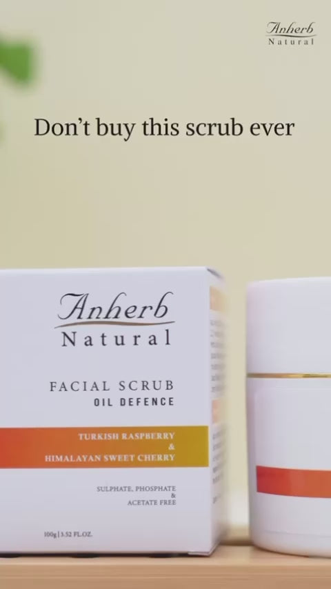 Anherb Natural Oil Defence Facial Scrub With Turkish Raspberry & Himalayan Sweet Cherry For Control Oil + Removing Impurities
