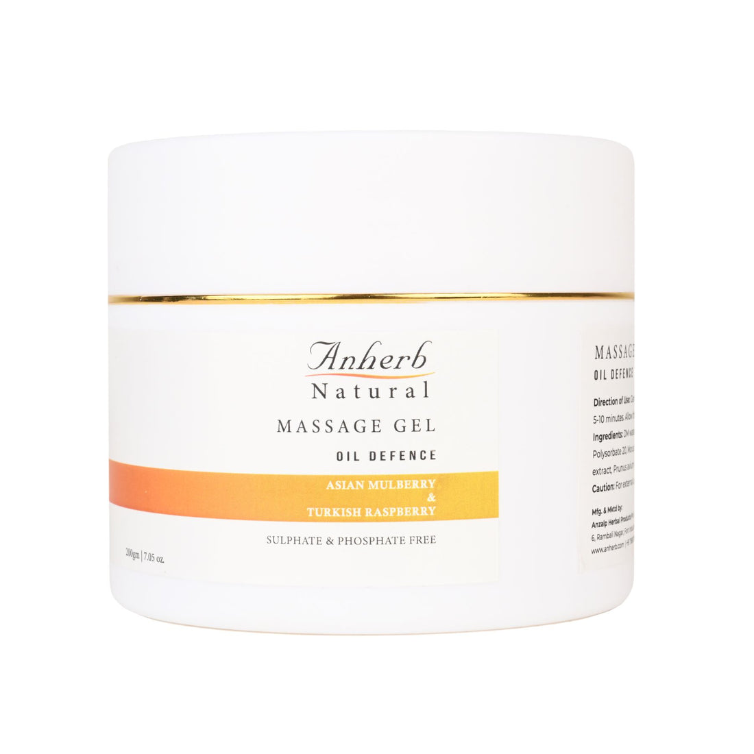 Anherb Natural Oil Defence Massage Gel | Asian Mulberry & Turkish Raspberry| 200g
