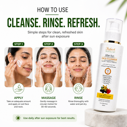 Anherb Natural After Sun Face Cleanser | Paraben Free | Wash For Brighter And Glowing Skin | All Skin Types | 100 ml