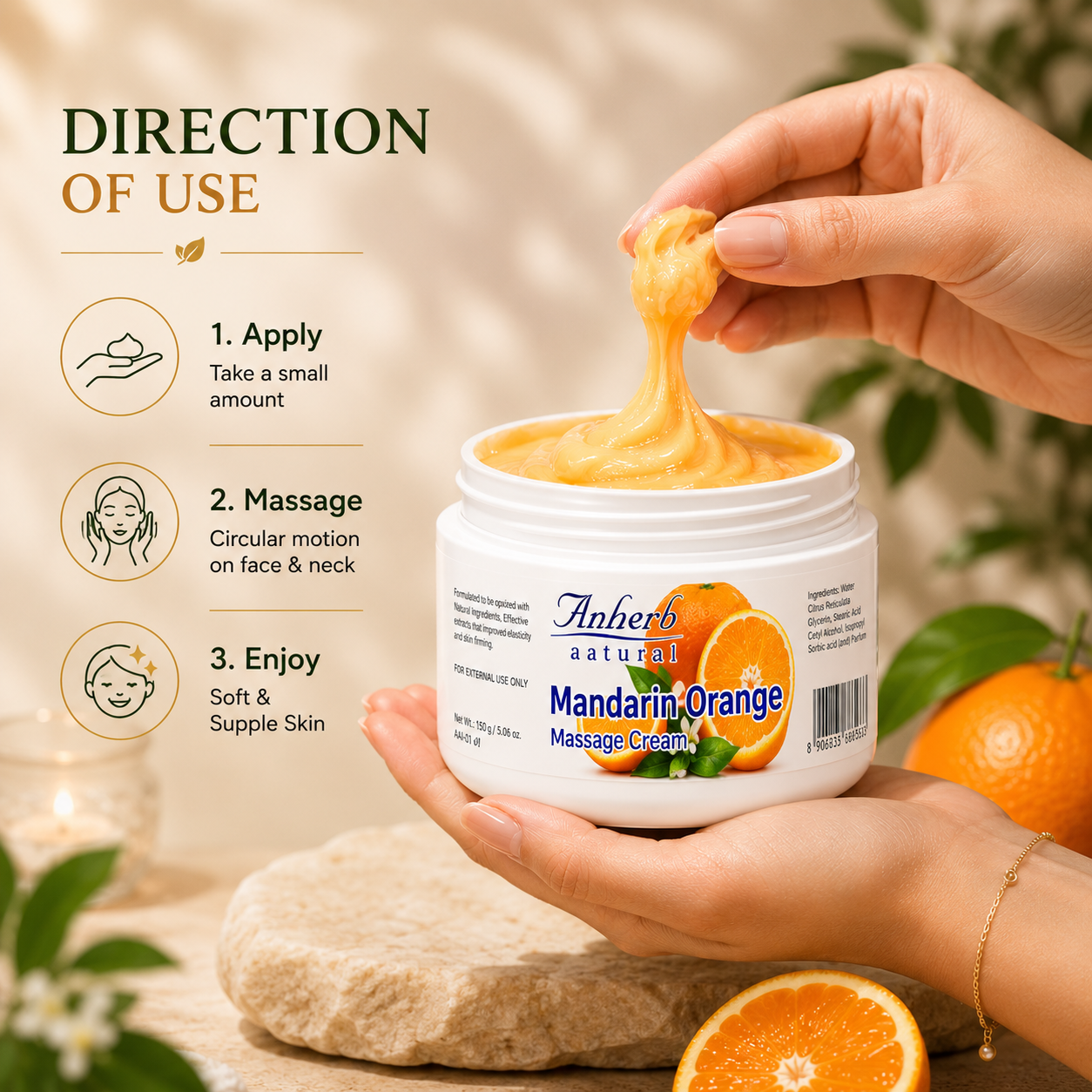 Mandarin Orange Re-Hydrating Cream - 250gm