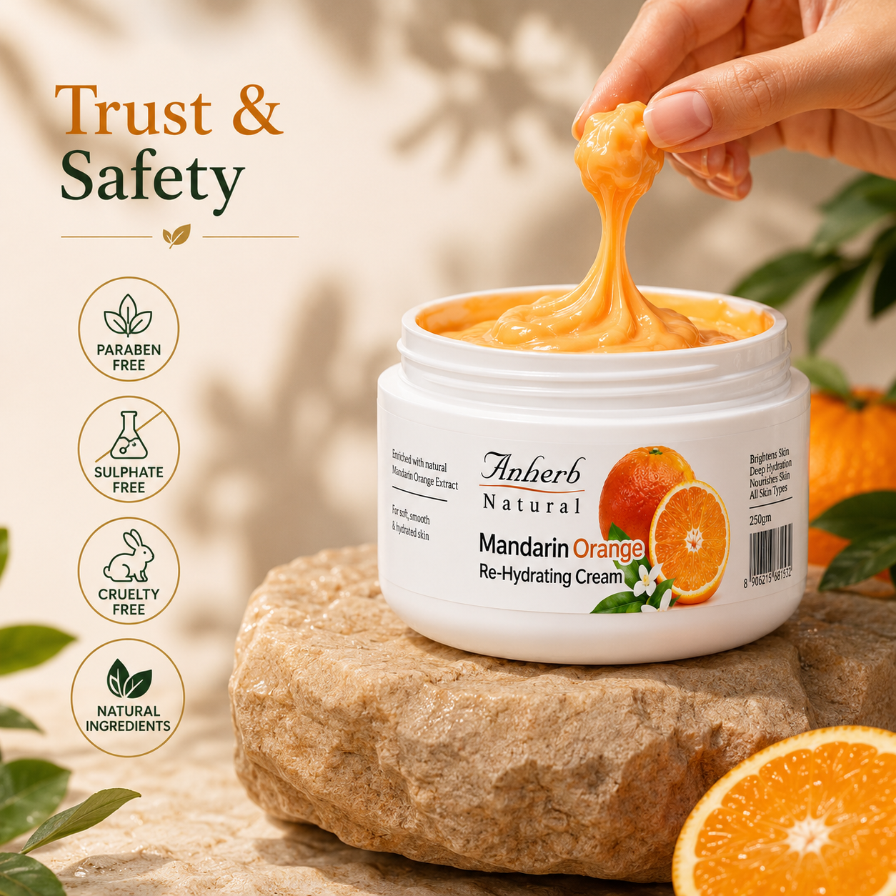 Mandarin Orange Re-Hydrating Cream - 250gm