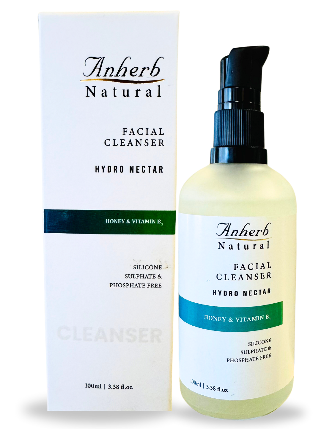 Anherb Natural Hydro Nectar Facial Cleanser | Honey &amp; Vitamin B3 Radiance For Gentle Hydration