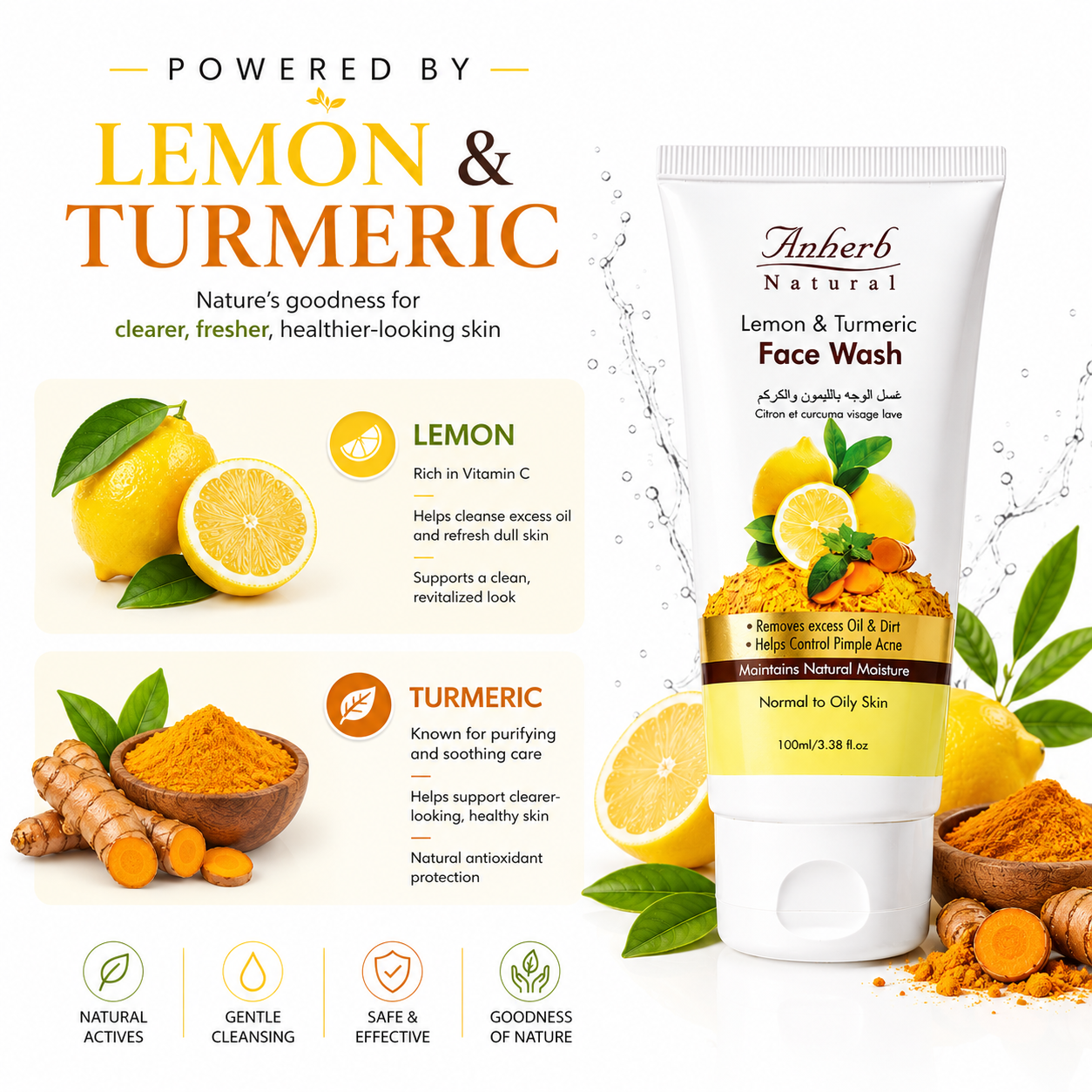 Face Wash - Lemon &amp; Turmeric - 100ml