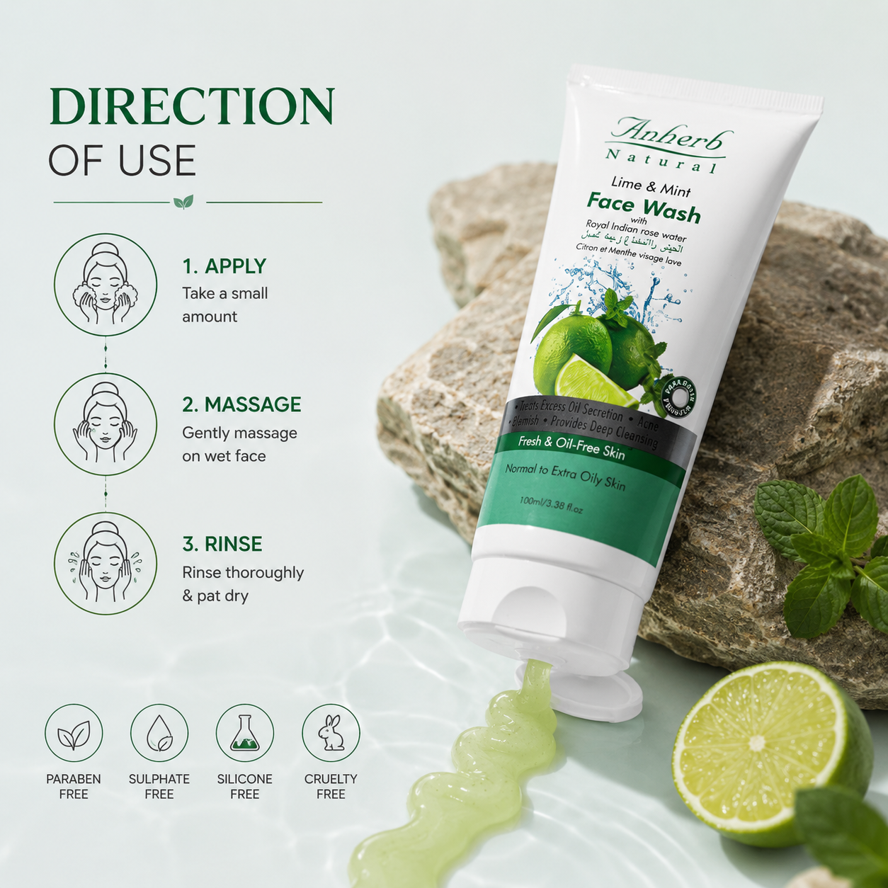 Face Wash - Lime &amp; Mint - 100ml