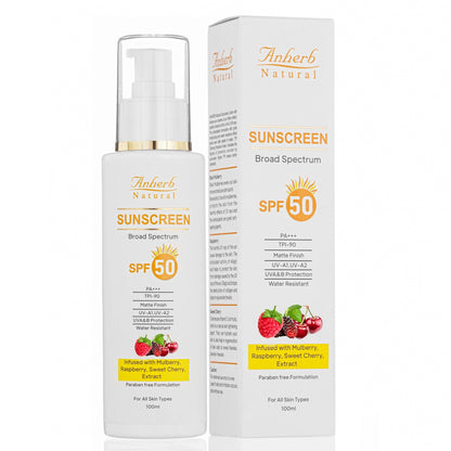 Anherb SPF 50 Sunscreen Lotion, UVA &amp; UVB Protection| Broad Spectrum PA+++ Sunscreen | 100ml