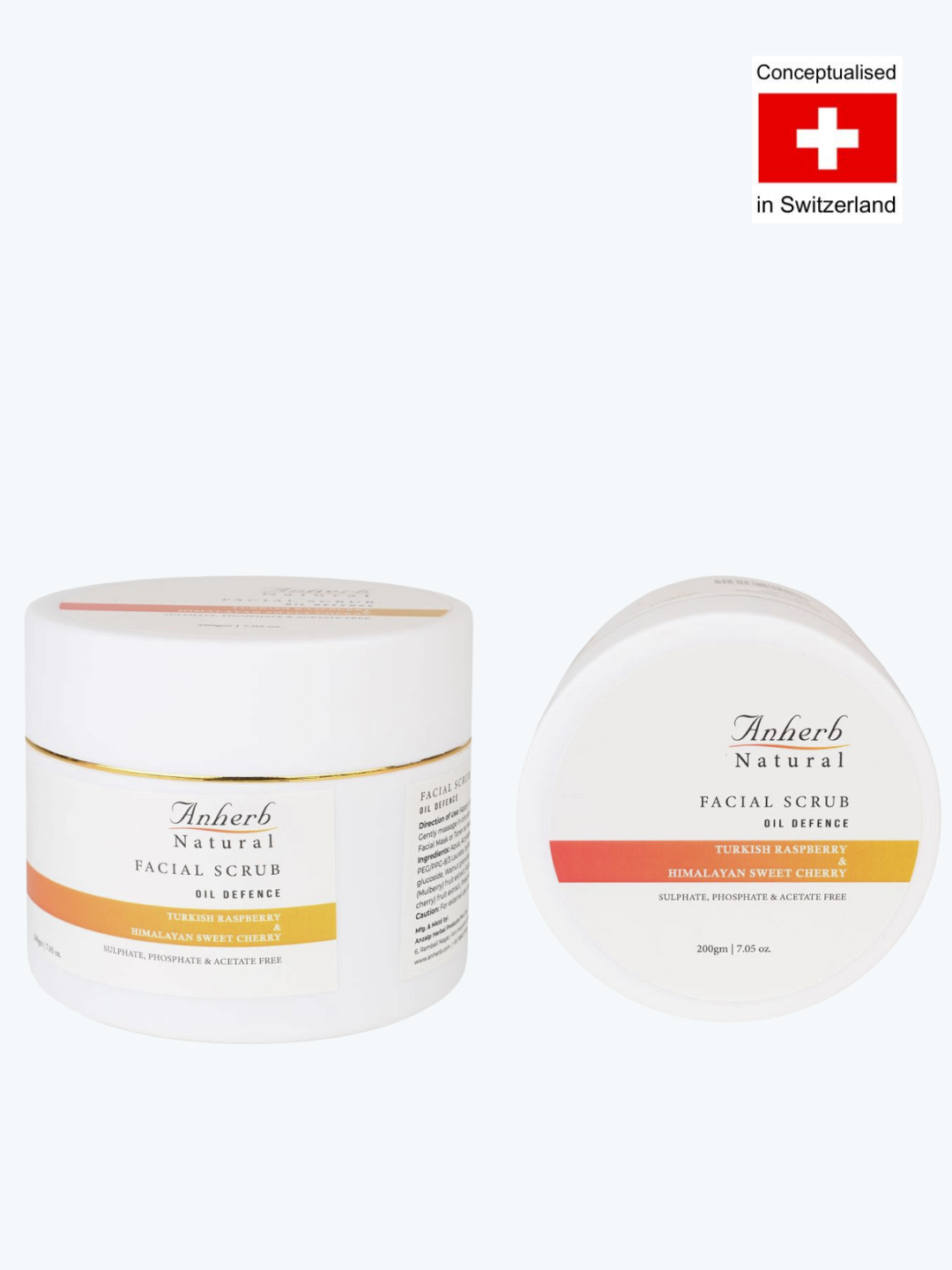 Anherb Natural Oil Defence Facial Scrub With Turkish Raspberry & Himalayan Sweet Cherry For Control Oil + Removing Impurities