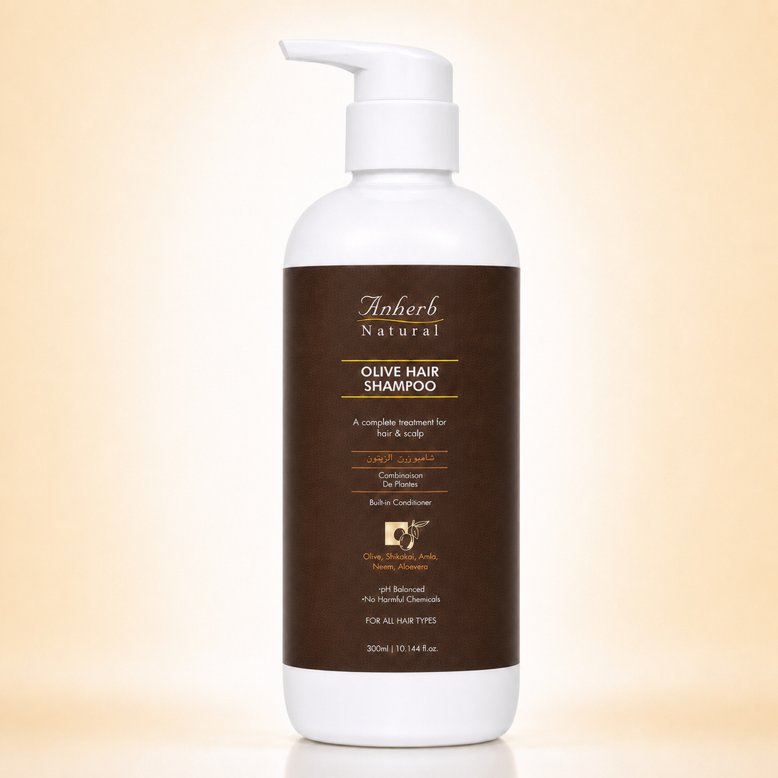 Anherb Natural Olive Hair Shampoo 300ml — premium hero packshot