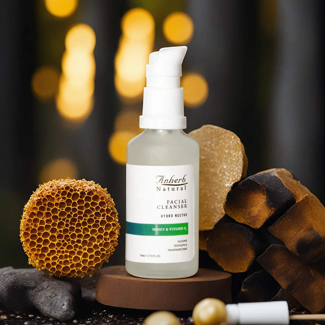 Anherb Natural Hydro Nectar Facial Cleanser | Honey & Vitamin B3 Radiance For Gentle Hydration