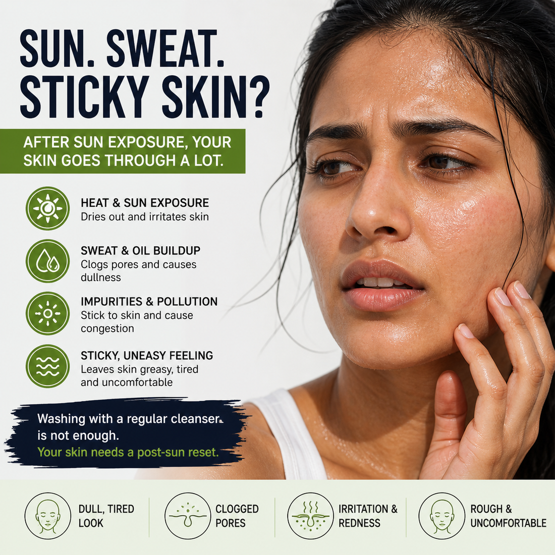 Anherb Natural After Sun Face Cleanser | Paraben Free | Wash For Brighter And Glowing Skin | All Skin Types | 100 ml