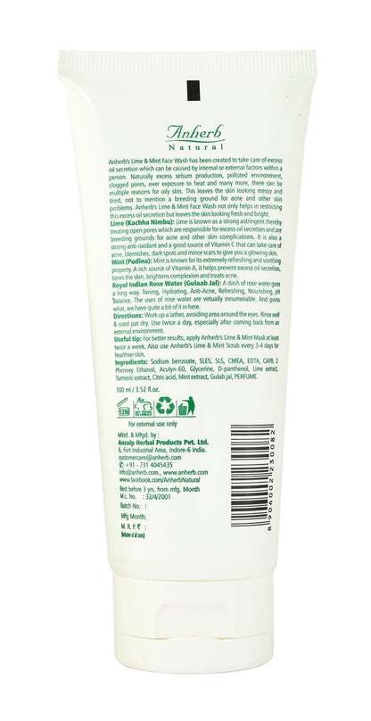 Face Wash - Lime &amp; Mint - 100ml